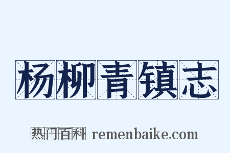 杨柳青镇志是什么意思的图片